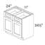 Light Grey Shaker Solid Wood Double Doors Base Cabinet,For Kitchen, Laundry,And Bathroom Storage Adjustable Shelves Ready To Assemble (33" Wx34.5 Hx26 D)