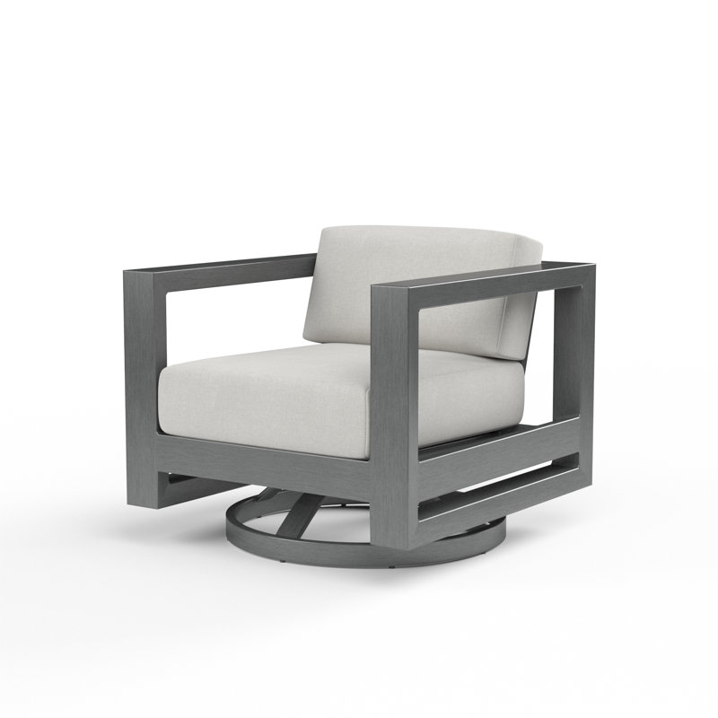 Redondo Outdoor Swivel Lounge Chair, Cast Silver Sunbrella®
