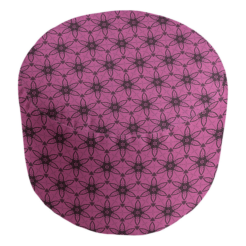 repose-pieds cercles ornés Leffel, Rose / noir