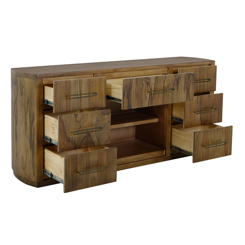 7 tiroirs, console, Brun