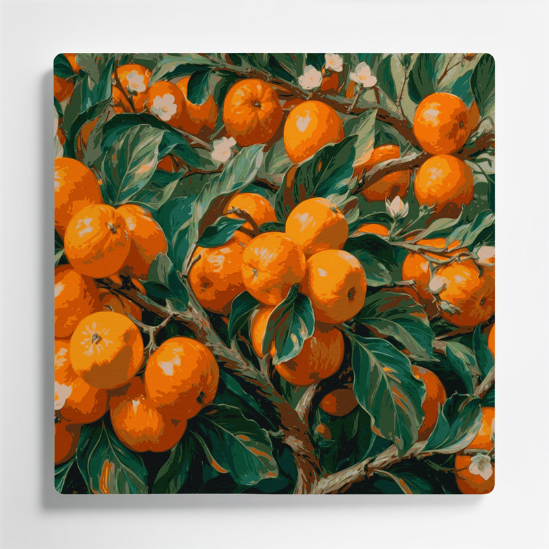 «Fruit Kumquat», art mural en métal vert, H 12 po x l 12 po