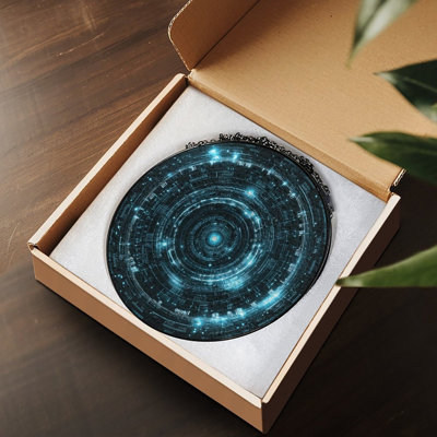 Panneau de vitrail lumineux futuriste à conception circulaire avec fenêtre