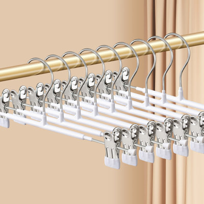 Ensemble de 20 cintres pour pantalons en métal avec pinces de 12 pouces pour jupes réglables pour femmes