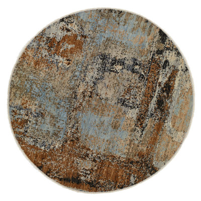 6x6 Blue and Gray Modern Contemporary Rug