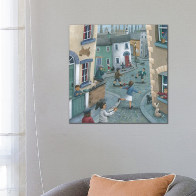 Hopscotch Down The Hill by Peter Adderley - Wrapped Canvas Gallery-Wrapped Canvas Giclée