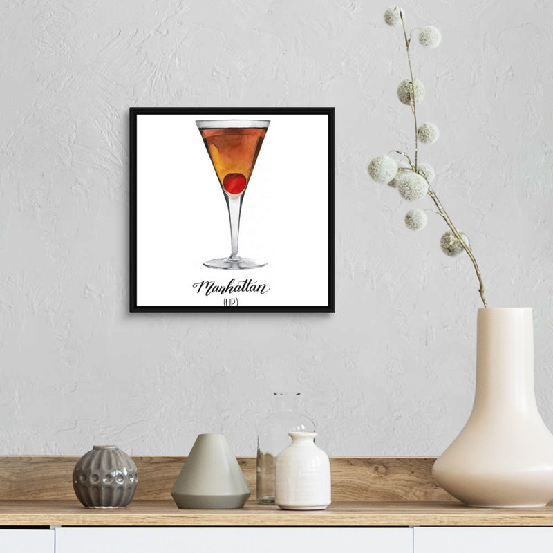 Classic Happy Hour III - reproduction d'art sur toile, Cadre flottant noir, H 13,7 po x l 13,7 po x P 1,75 po