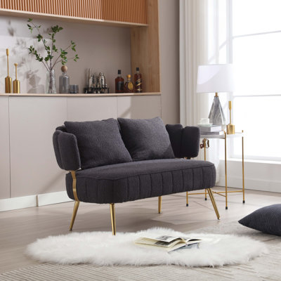 Causeuse en tissu Donneta Boucle