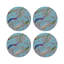 Pheasant Fall Sauvage Wedgewood Vegan Leather Round Coasters-1021624944