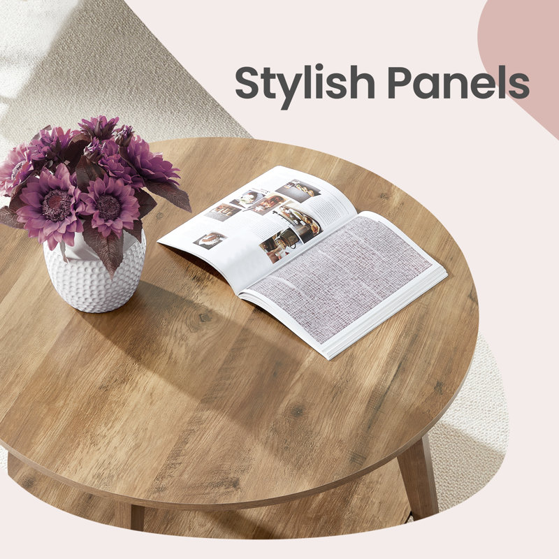 2 Tier Coffee Table With Storage, Honey Brown