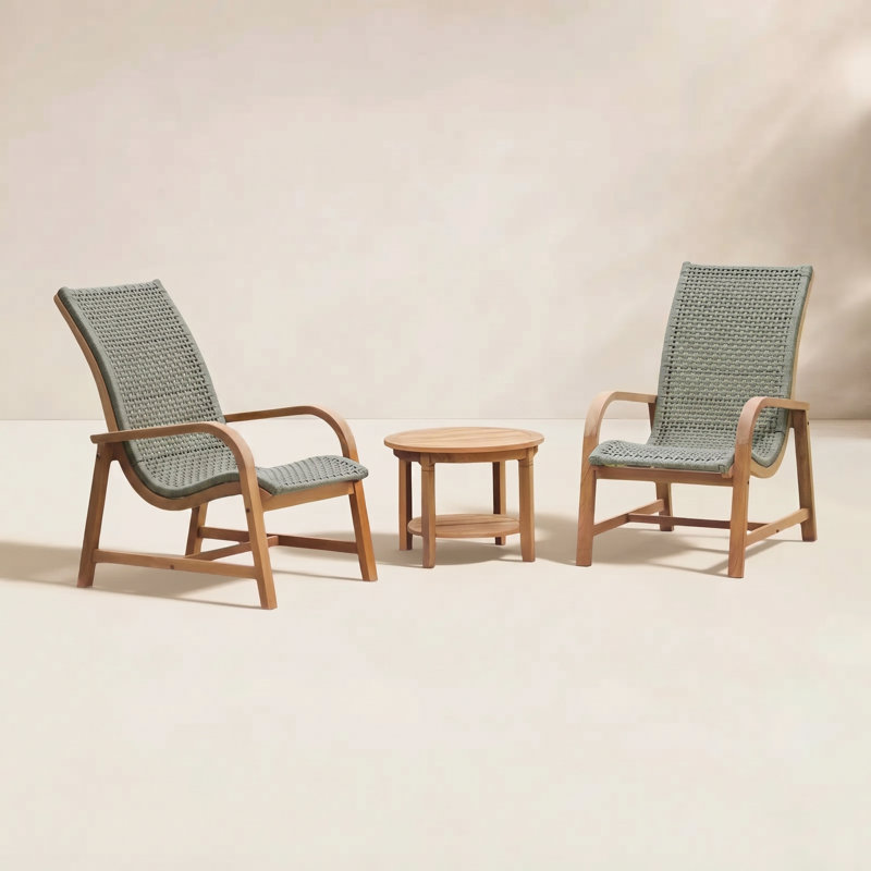 Nimes 2-Person Teak Outdoor Seating Group