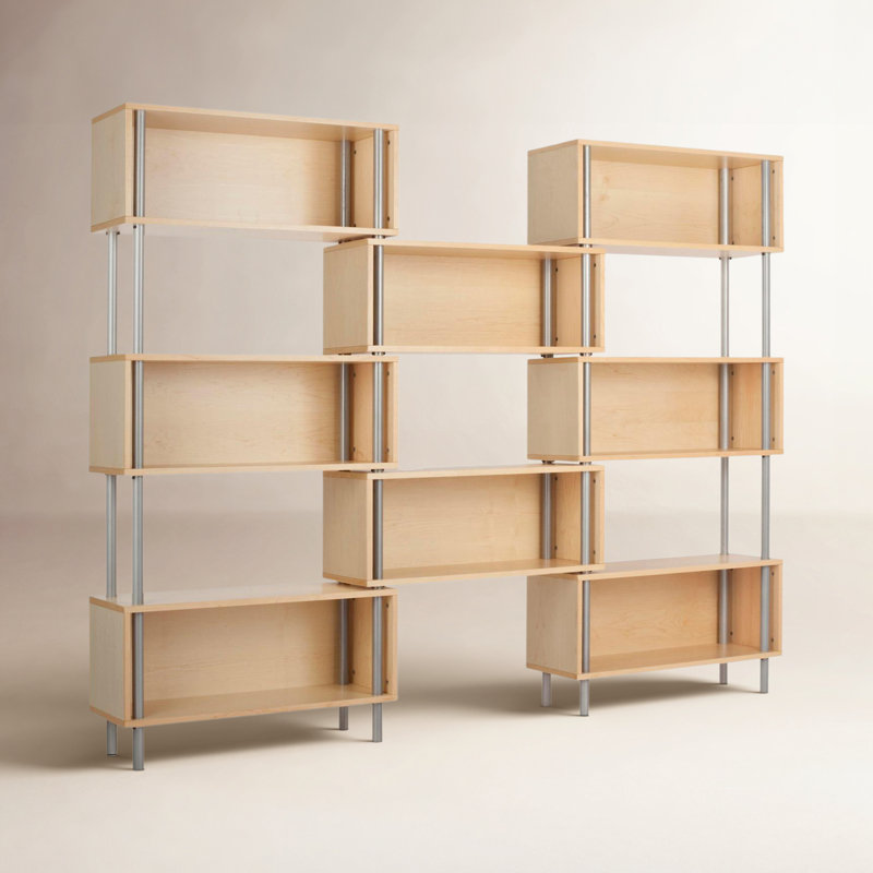 Chicago Bookcase, Steel/Maple