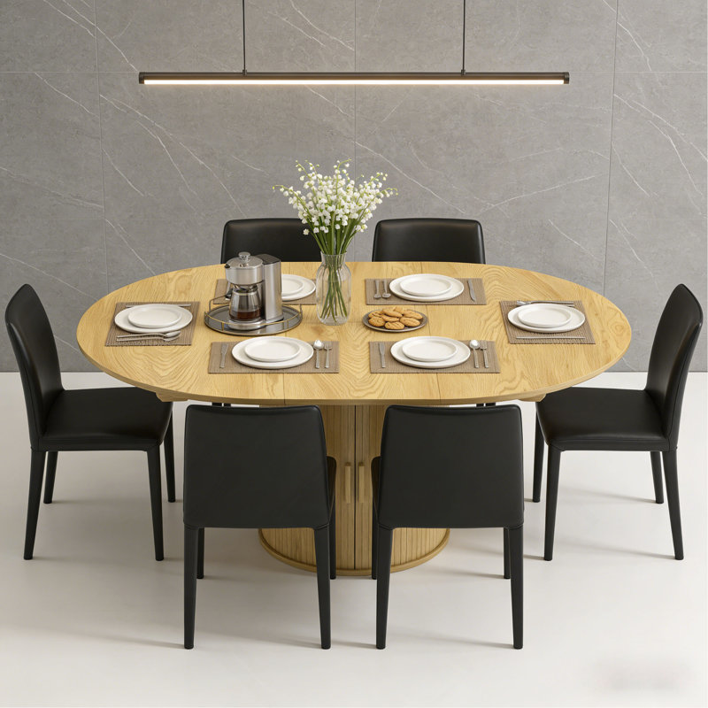 Table de rangement avec rangement, table de salle à manger extensible