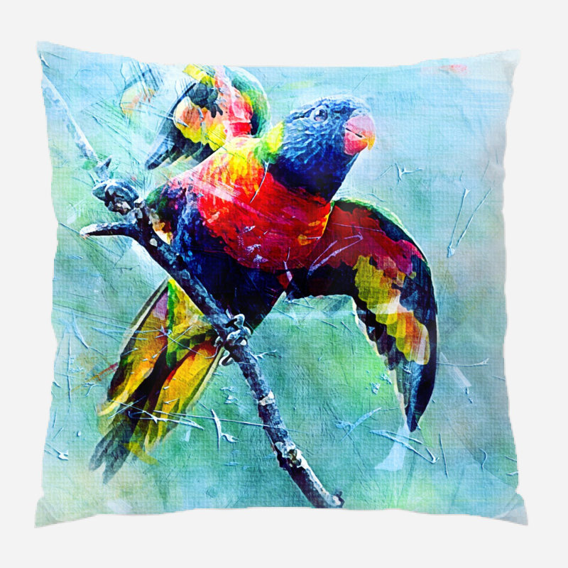 Coussin oiseau Christina, Microsuède, Intérieur