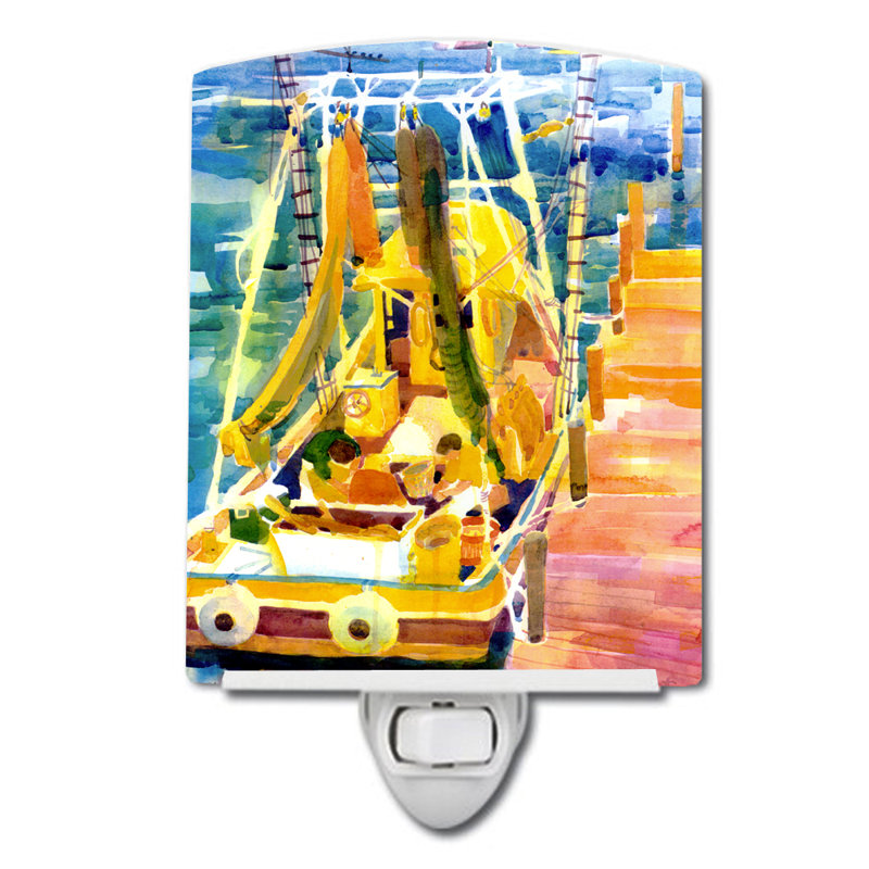Shrimp Boats Ceramic Night Light
