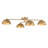 4-Light Modern Sputnik Linear Semi-Flush Mount with Opal Glass
