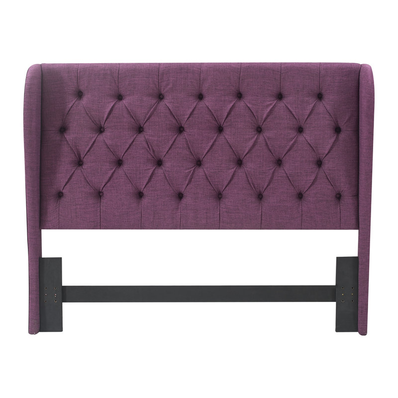 Upholstered Wingback Headboard, Queen, Dusty Mauve