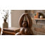 Figurine sculptée en bois pour femme