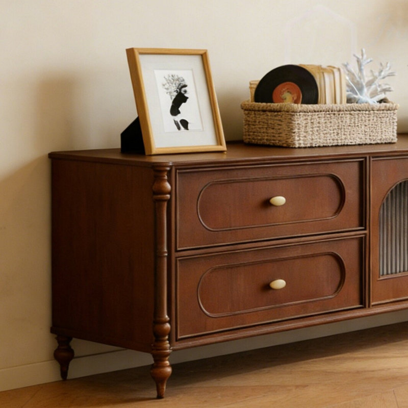 Meuble télé brun rétro, H 23,62 po x L 78,74 po x l 15,75 po