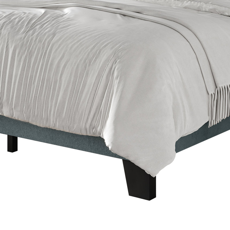 Lit plateforme tapissier Muehlebach, Très grand, Bleu clair