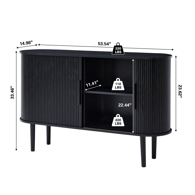 53.54'' Sideboard, Black
