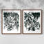Encre Jungle I - impression encadrée de qualité supérieure - prête à être accrochée - aucun clou requis - aucun clou requis-1086167572-1086167571