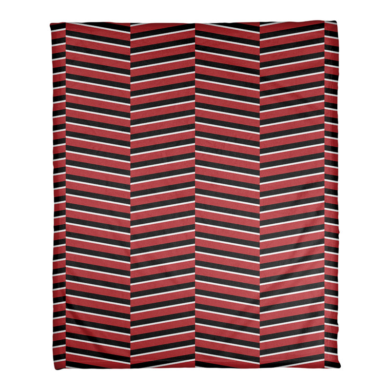 Couverture polaire rayures fracture, l 60 po x L 80 po, Rouge