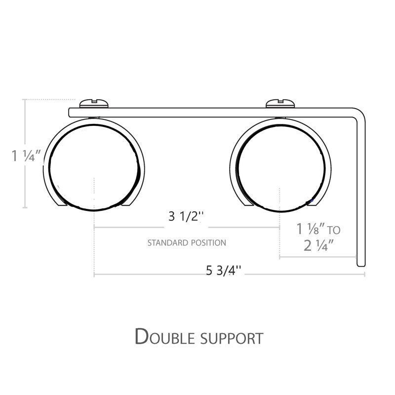 Empire Double Curtain Rod Set, 3" H x 48" W x 6" D