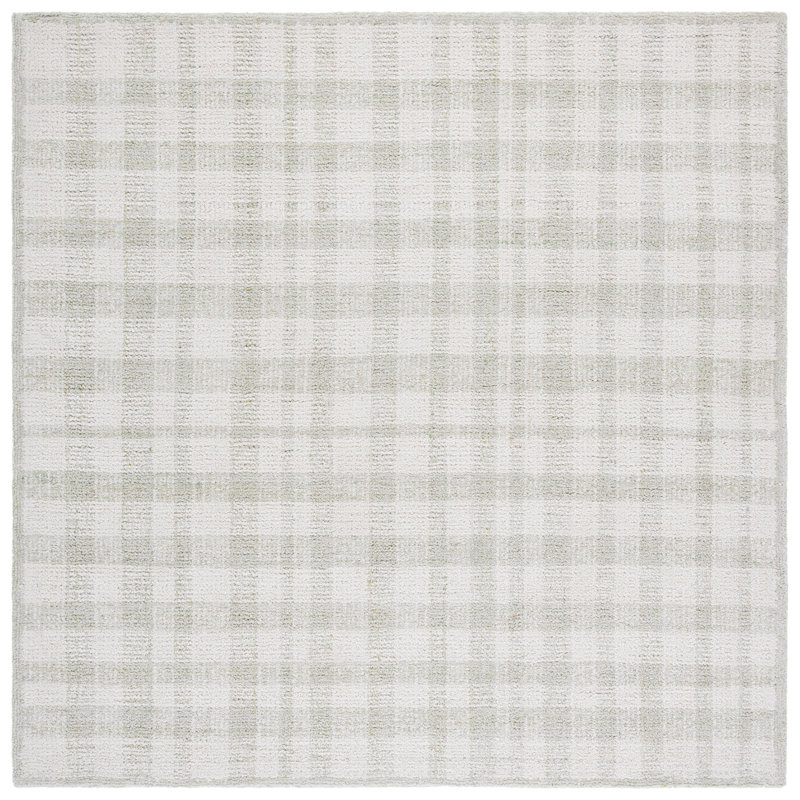 Tapis abstrait 648 ivoire / sauge, Carré 6 pi