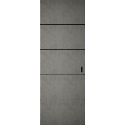 Portes coulissantes invisibles modernes en béton robuste Hidden Barn Planum 0015, fini affleurant, 42 po x 96 po
