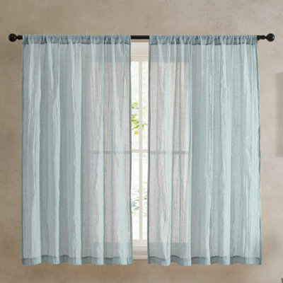 Solid Semi-Sheer Curtain Panel Set