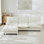 Canapé de 107 pouces à 3 places Cloud, canapé modulaire modulaire à assise profonde et coussins en treillis, tissu chenille respirant de couleur beige