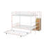 Lit simple superposé au dessus d'un lit double en métal avec lit gigogne et garde-robe-1239194374