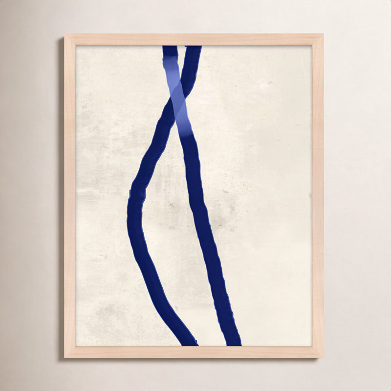 Blue Rope 2 Framed Painting by Jacques Pilon, 38" H x 30" W x 1.25" D, Maple Framed