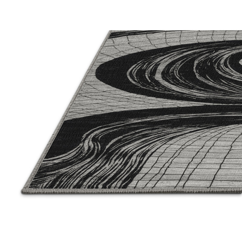 Tapis gris lavable à la machine, Carré 3 pi