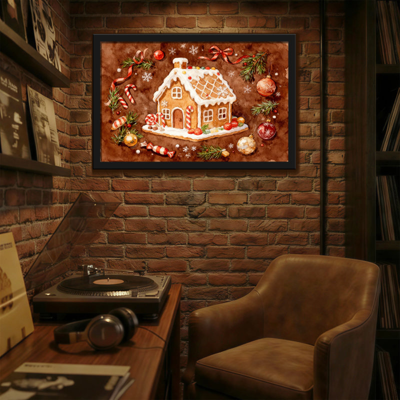 Motif de décoration de Noël maison de pain d'épice de Noël, H 12 po x l 18 po