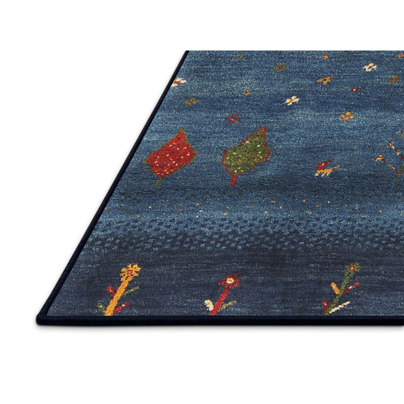 Tapis bleu abstrait Fithian, Rectangle 3 pi x 5 pi