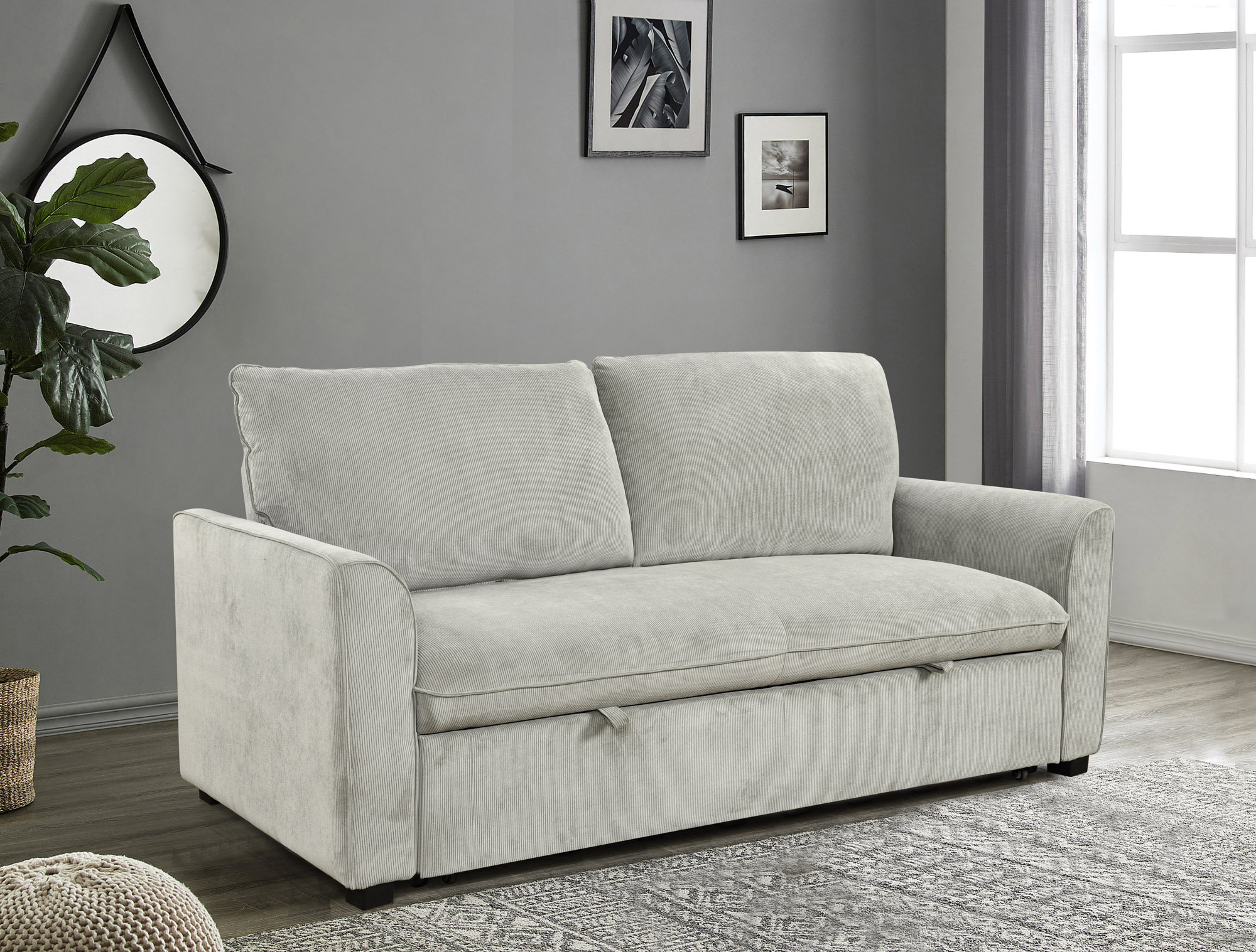 Latitude Run® 78 Inch 3 In 1 Convertible Sleeper Sofa Bed, Modern ...