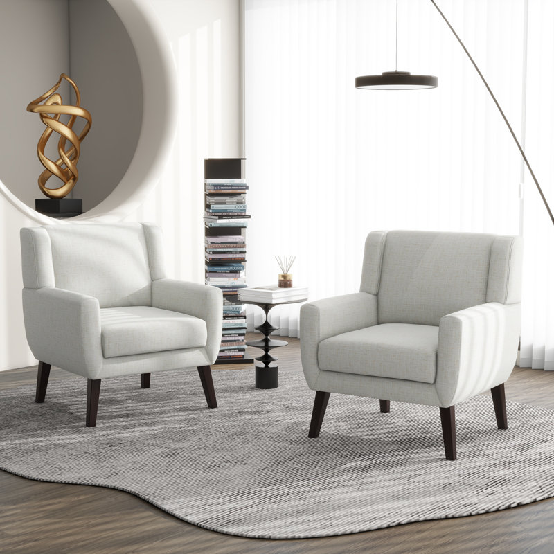Jaqueze 73.7Cm Wide Armchair, Beige Polyester Blend/Linen