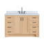 Ensemble de meuble-lavabo simple 55 po en bois massif blanc avec plateau en marbre de Carrare 1,5 po Freitas-1446251536-1413195297