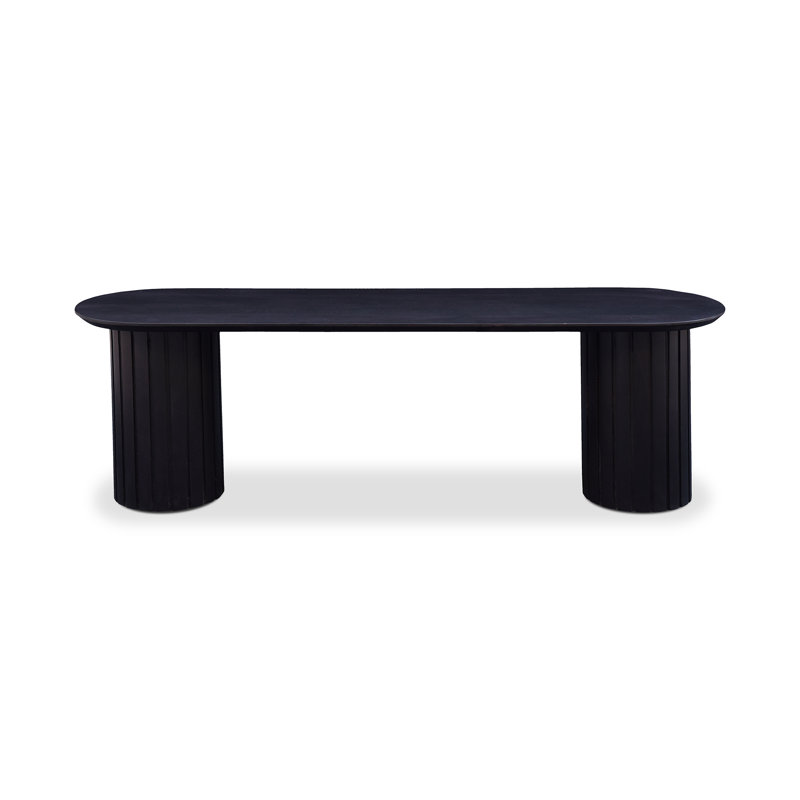 Povera Solid Wood Bench, Black