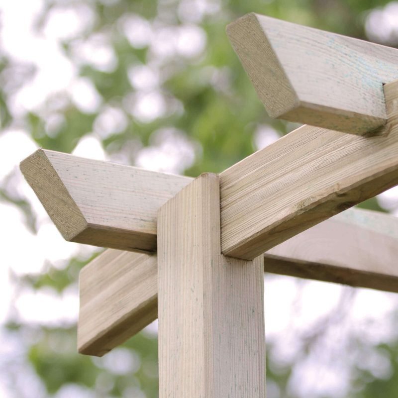Center 134cm W x 72cm D Solid Wood Arbour in Natural