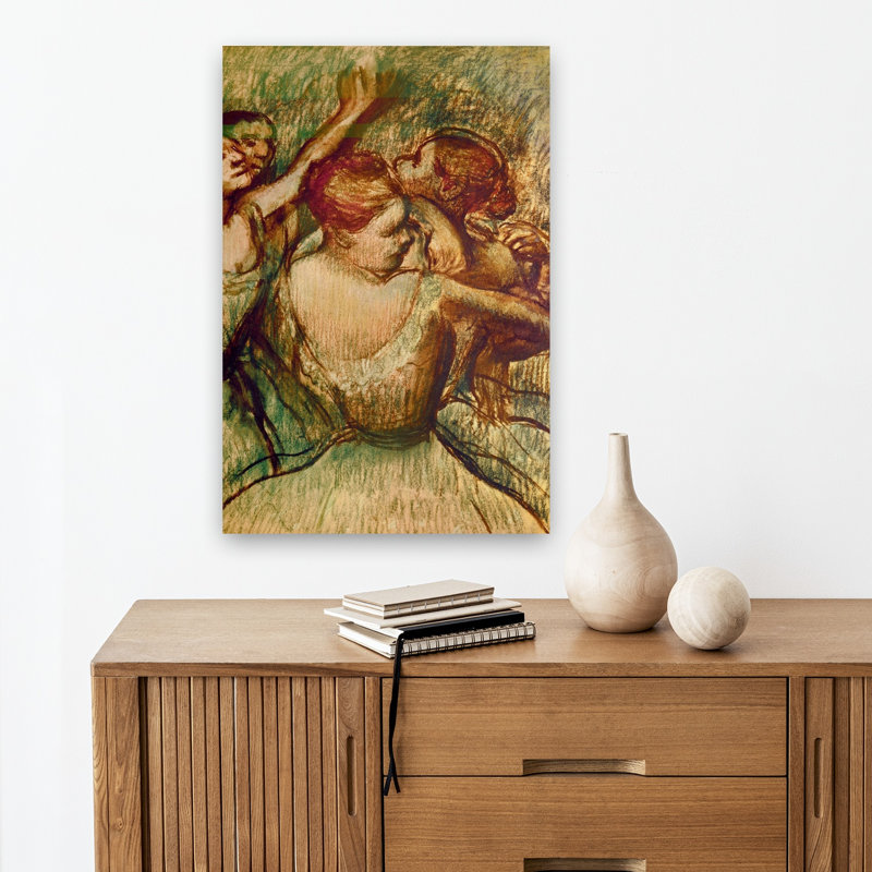 Les Danseuses Vertes - Impressionnisme abstrait contemporain - Estampe murale, H 18 po x l 12 po