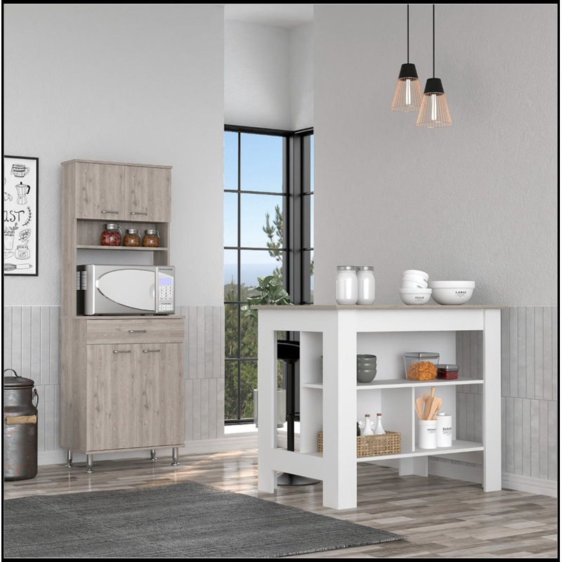 Ensemble de cuisine 8 pièces 1 tiroir 2 pièces Newton, surface antibactérienne et rangement spacieux pour les cuisines modernes