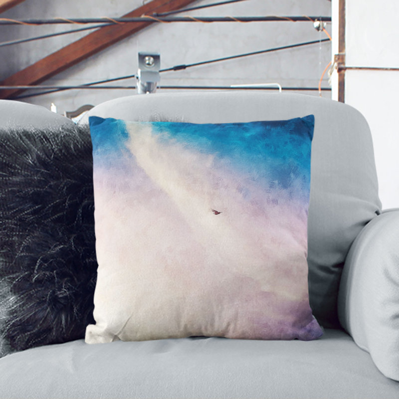 Abstract Square Cushion, 55 x 55 cm, Black/Blue