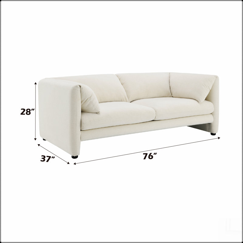 Beige Boucle Loveseat
