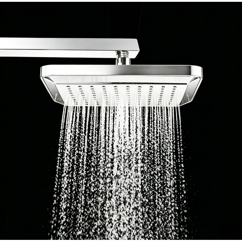 Pomme de douche à effet de pluie carrée claremont, Chrome poli