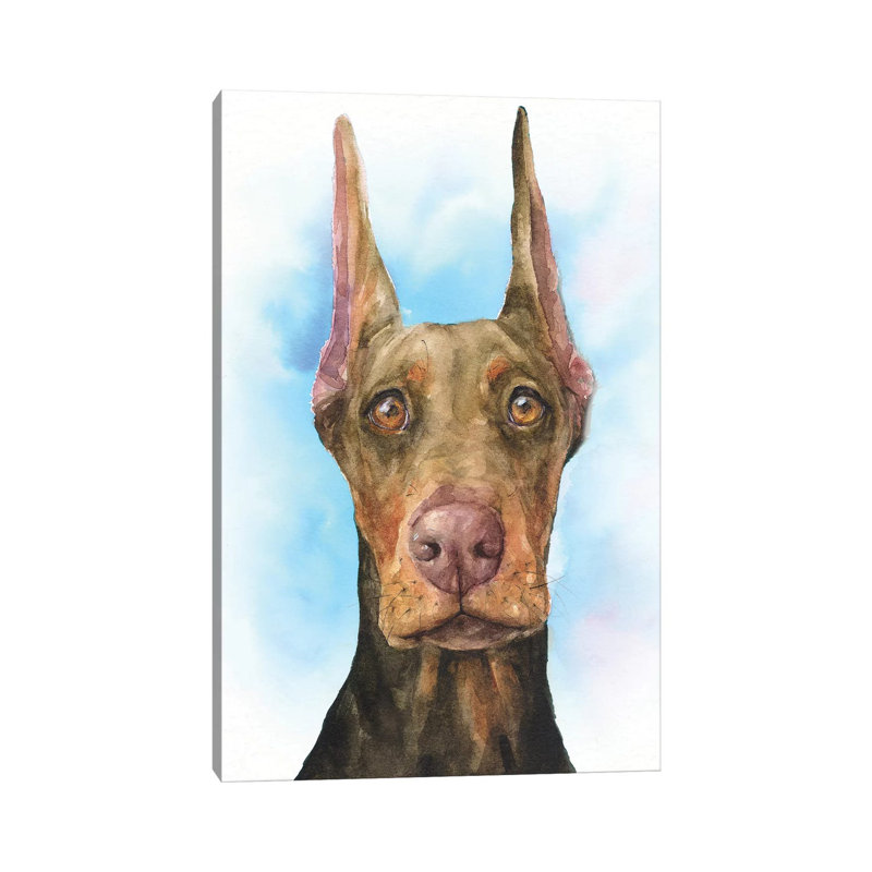 Doberman Puppy - Wrapped Canvas Print, 20.32 cm H x 30.48 cm W