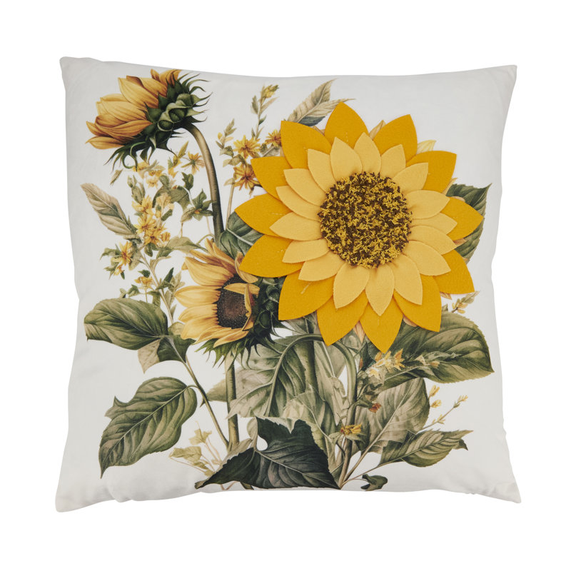 Coussin en tournesol brillant, Sans insert de coussin