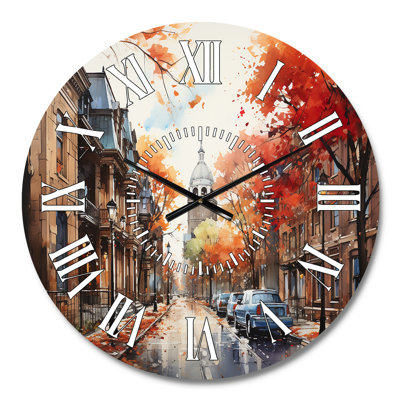 Old Street Boston Views - Cityscapes White Face Wall Clock