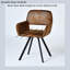 Swivel Upholstery Office Chair with Black Metal Legs for Home Office Workspace-1983558880